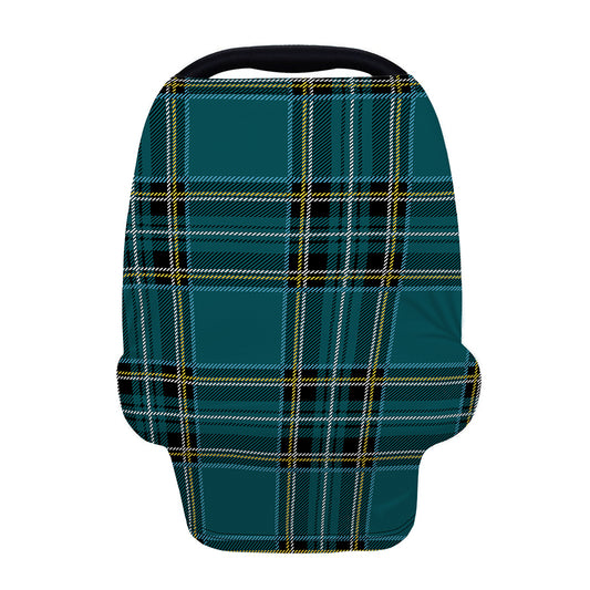Teal Stewart Tartan Pattern Print Baby Seat Cover