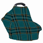 Teal Stewart Tartan Pattern Print Baby Seat Cover