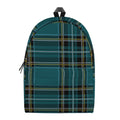 Teal Stewart Tartan Pattern Print School Backpack
