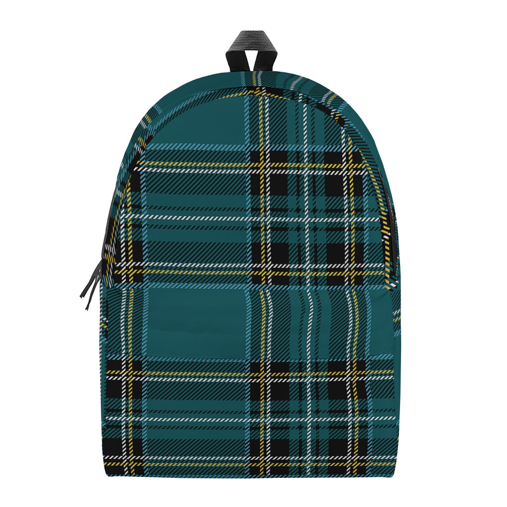 Teal Stewart Tartan Pattern Print Backpack