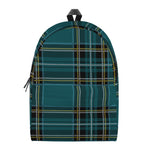 Teal Stewart Tartan Pattern Print Backpack