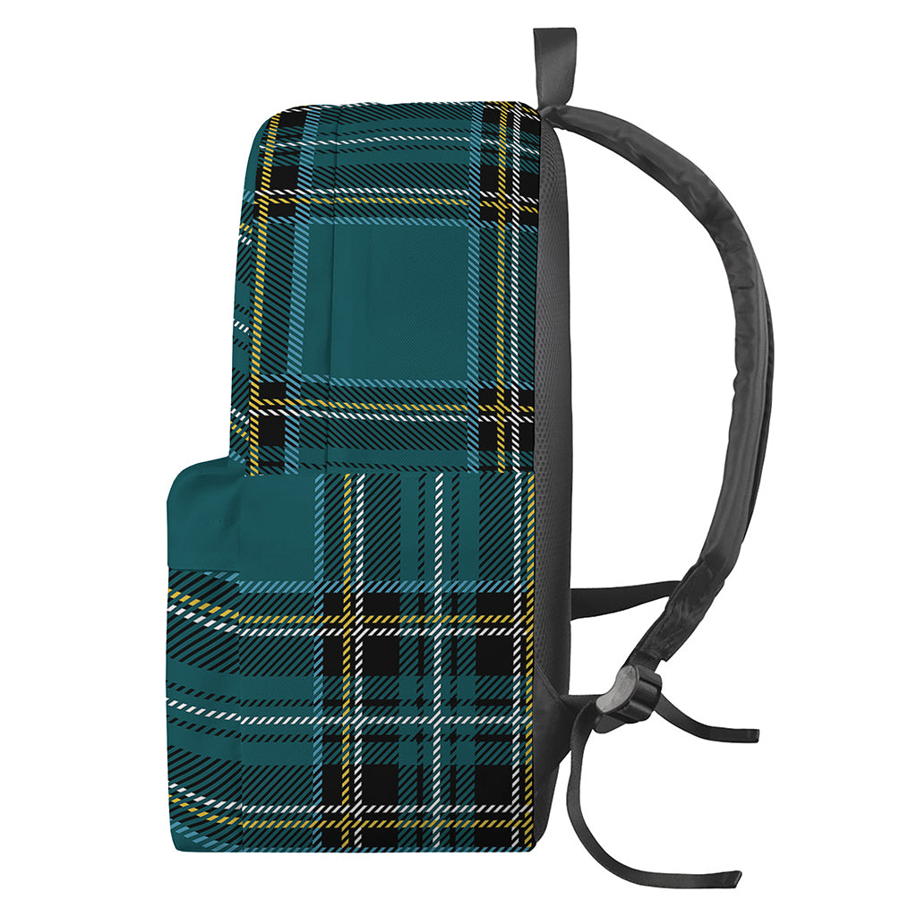 Teal Stewart Tartan Pattern Print Backpack
