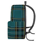 Teal Stewart Tartan Pattern Print Backpack
