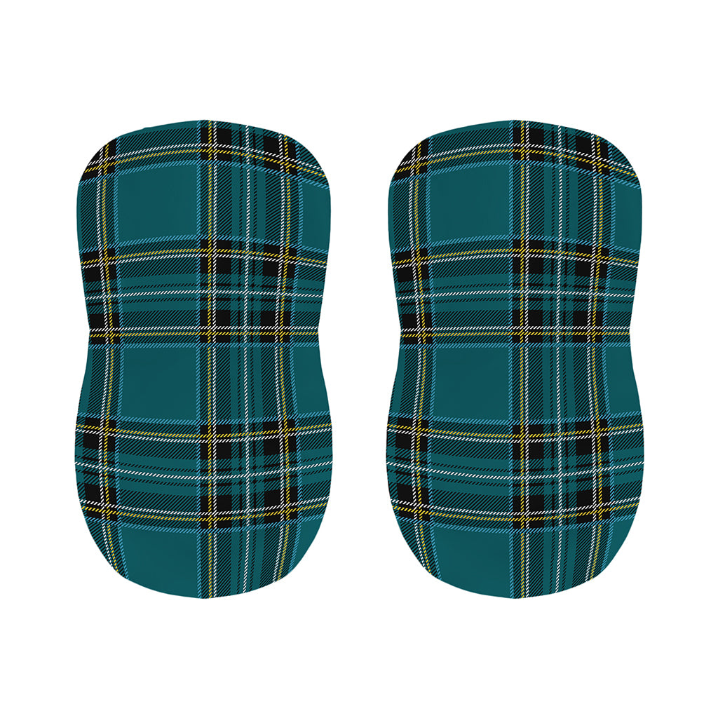 Teal Stewart Tartan Pattern Print Bar Stool Covers