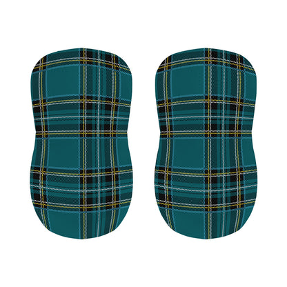 Teal Stewart Tartan Pattern Print Bar Stool Covers