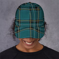 Teal Stewart Tartan Pattern Print Baseball Cap
