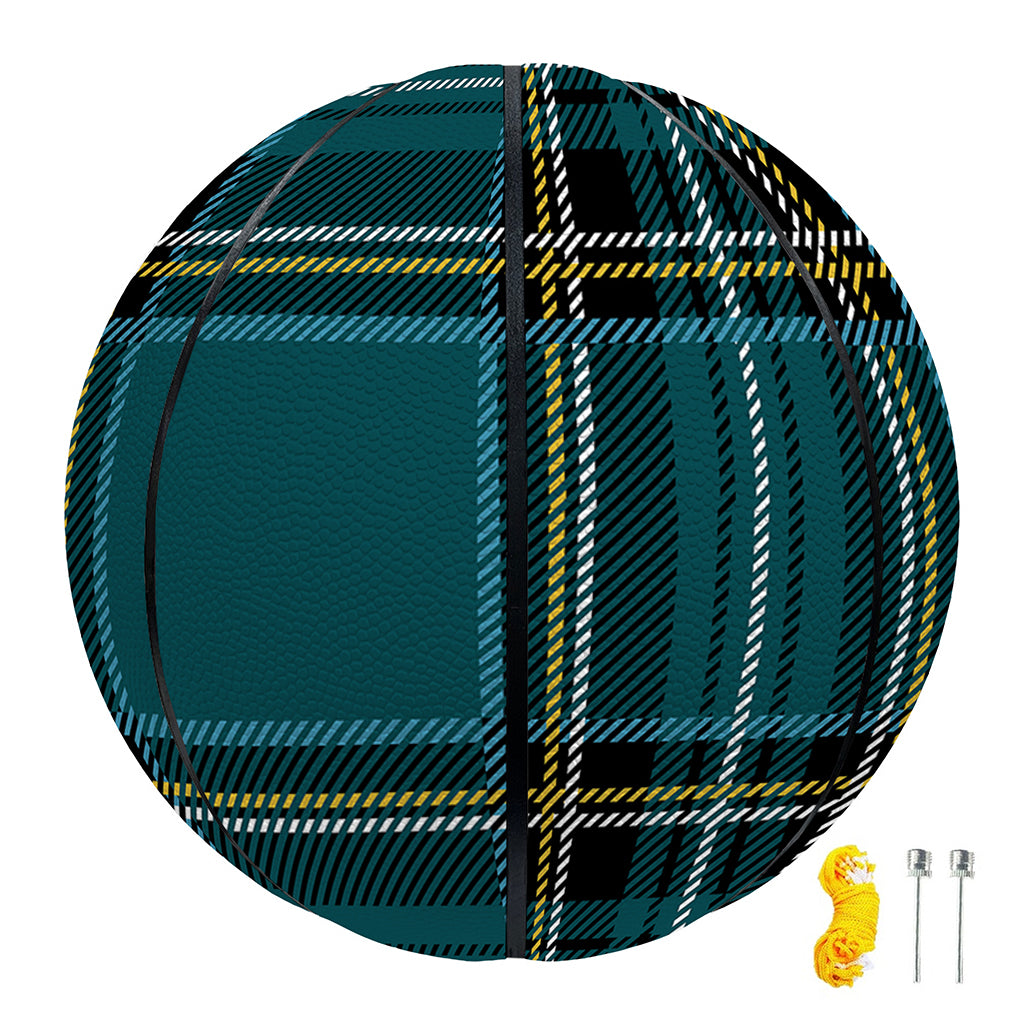 Teal Stewart Tartan Pattern Print Basketball