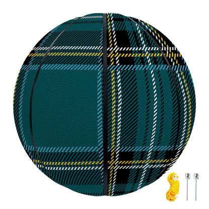 Teal Stewart Tartan Pattern Print Basketball