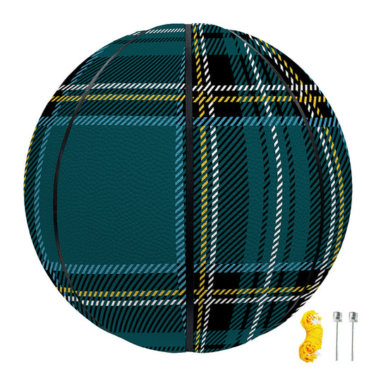 Teal Stewart Tartan Pattern Print Basketball