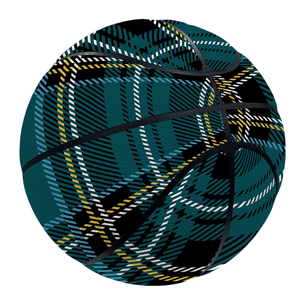 Teal Stewart Tartan Pattern Print Basketball