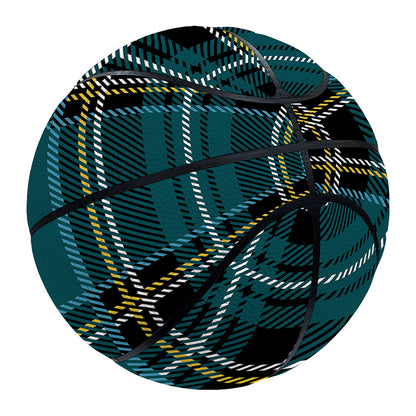 Teal Stewart Tartan Pattern Print Basketball