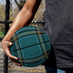 Teal Stewart Tartan Pattern Print Basketball