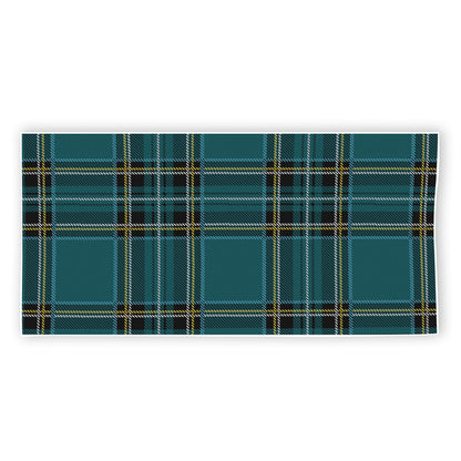 Teal Stewart Tartan Pattern Print Beach Towel