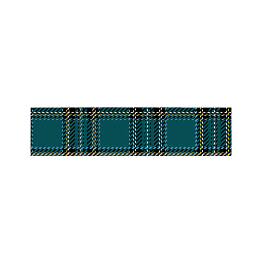 Teal Stewart Tartan Pattern Print Bed Runner
