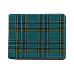Teal Stewart Tartan Pattern Print Bifold Wallet