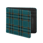 Teal Stewart Tartan Pattern Print Bifold Wallet