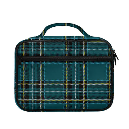 Teal Stewart Tartan Pattern Print Briefcase Bible Bag