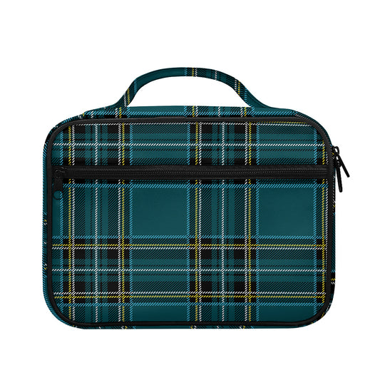 Teal Stewart Tartan Pattern Print Briefcase Bible Bag