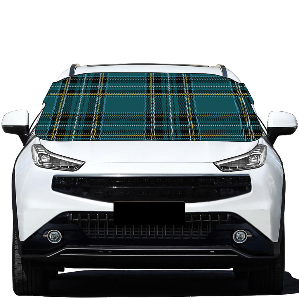 Teal Stewart Tartan Pattern Print Car Windshield Snow Cover