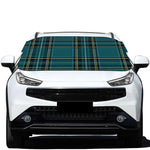 Teal Stewart Tartan Pattern Print Car Windshield Snow Cover