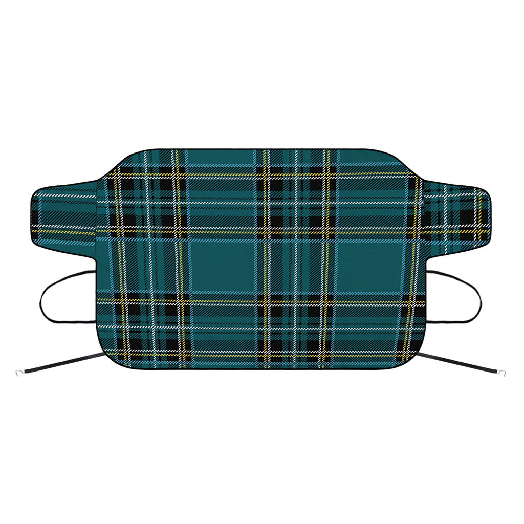 Teal Stewart Tartan Pattern Print Car Windshield Snow Cover