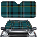 Teal Stewart Tartan Pattern Print Car Windshield Sun Shade