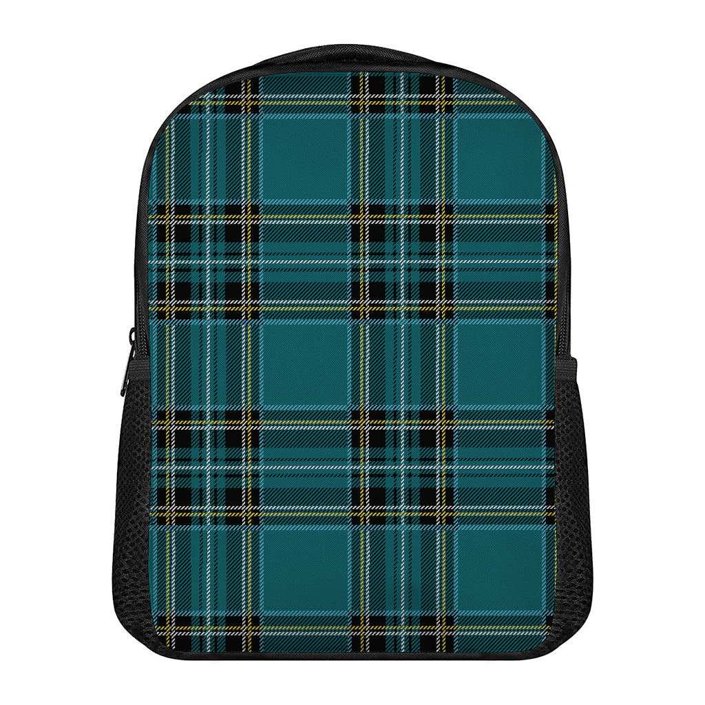 Teal Stewart Tartan Pattern Print Casual Backpack