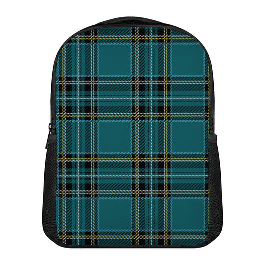 Teal Stewart Tartan Pattern Print Casual Backpack