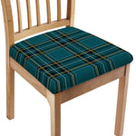 Teal Stewart Tartan Pattern Print Chair Cushion Cover
