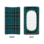 Teal Stewart Tartan Pattern Print Changing Pad Cover