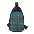 Teal Stewart Tartan Pattern Print Sling Bag