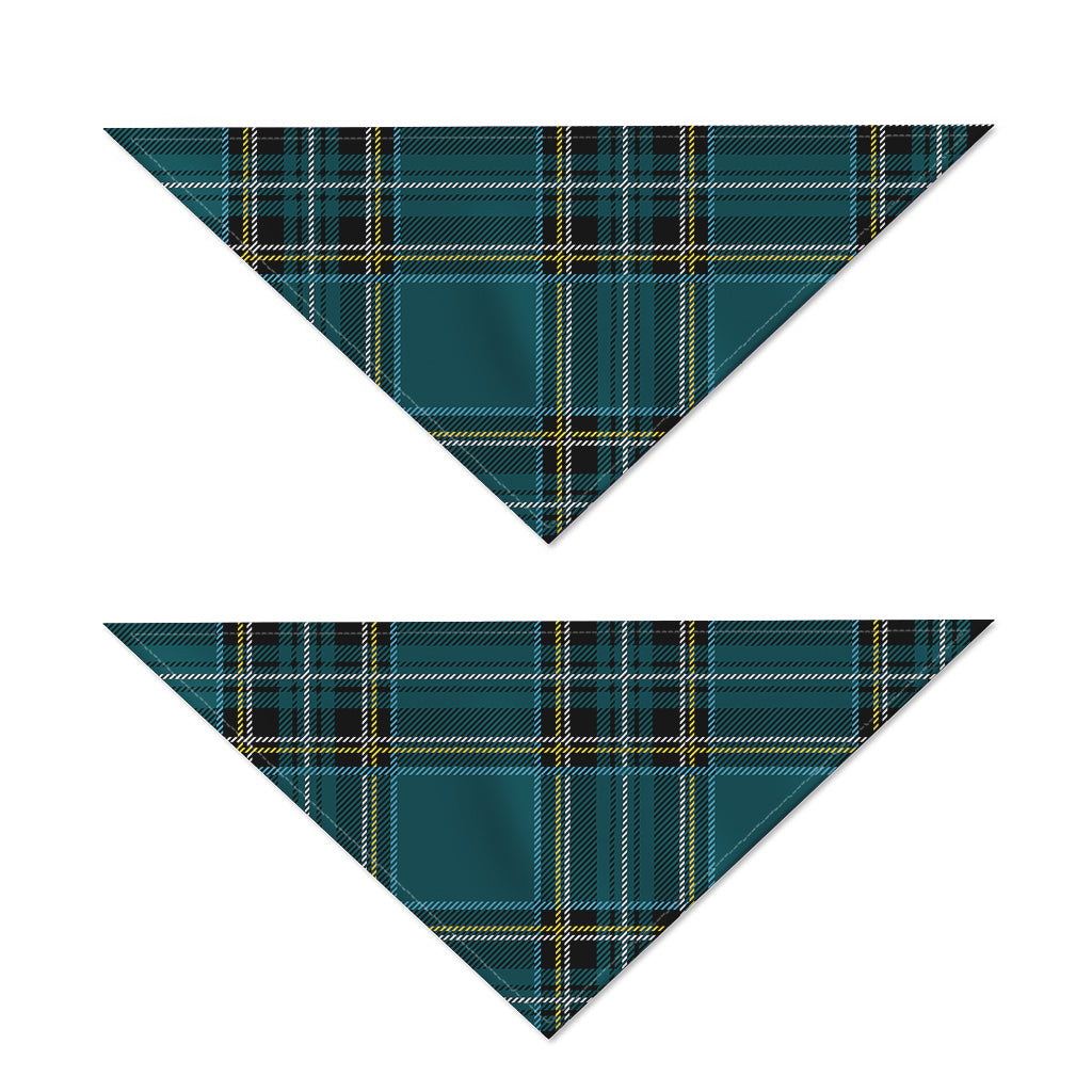 Teal Stewart Tartan Pattern Print Dog Bandana