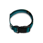 Teal Stewart Tartan Pattern Print Dog Collar