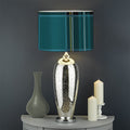 Teal Stewart Tartan Pattern Print Drum Lamp Shade