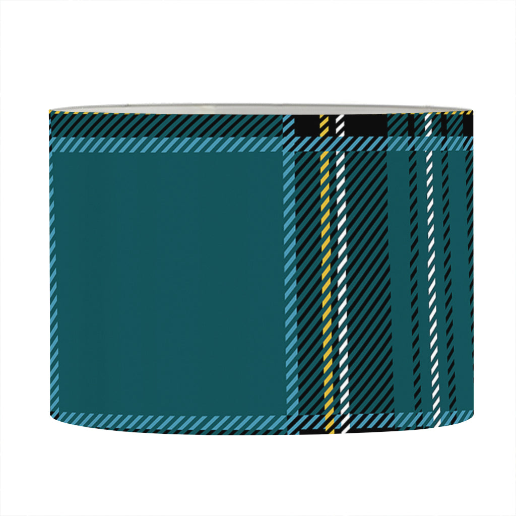Teal Stewart Tartan Pattern Print Drum Lamp Shade