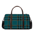 Teal Stewart Tartan Pattern Print Duffel Bag