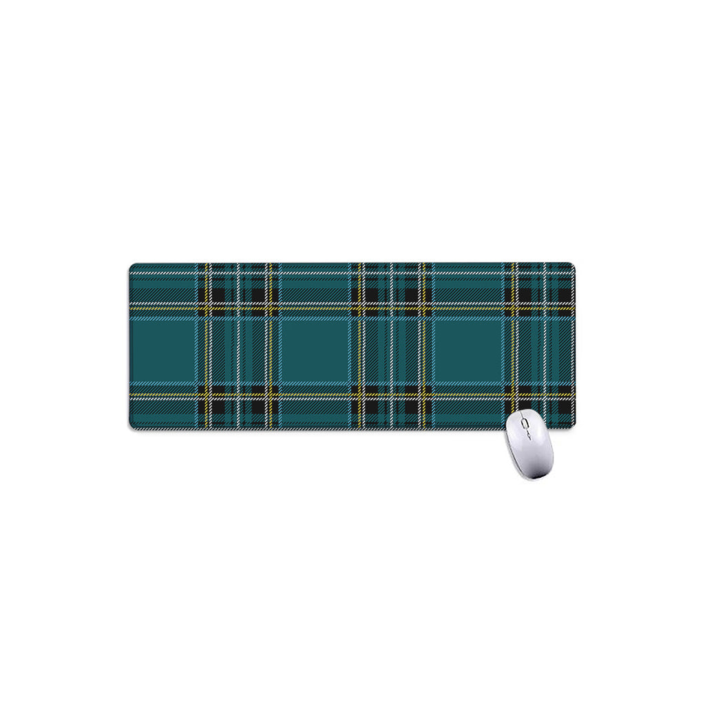 Teal Stewart Tartan Pattern Print Extended Mouse Pad