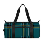 Teal Stewart Tartan Pattern Print Gym Bag