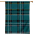 Teal Stewart Tartan Pattern Print House Flag