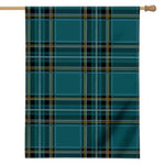 Teal Stewart Tartan Pattern Print House Flag
