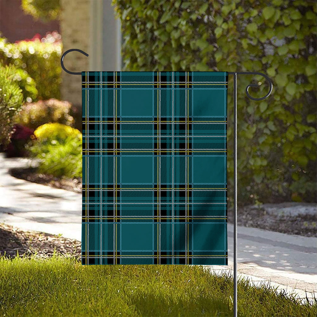 Teal Stewart Tartan Pattern Print House Flag