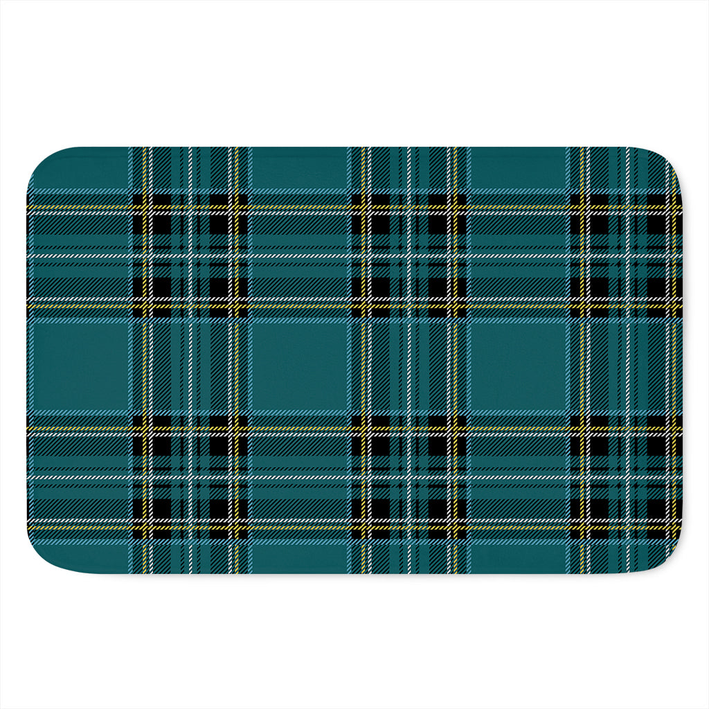 Teal Stewart Tartan Pattern Print Indoor Door Mat