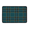 Teal Stewart Tartan Pattern Print Kitchen Mat