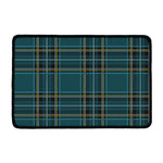 Teal Stewart Tartan Pattern Print Kitchen Mat