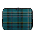 Teal Stewart Tartan Pattern Print Laptop Sleeve