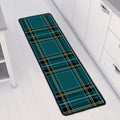 Teal Stewart Tartan Pattern Print Long Kitchen Mat
