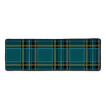 Teal Stewart Tartan Pattern Print Long Kitchen Mat