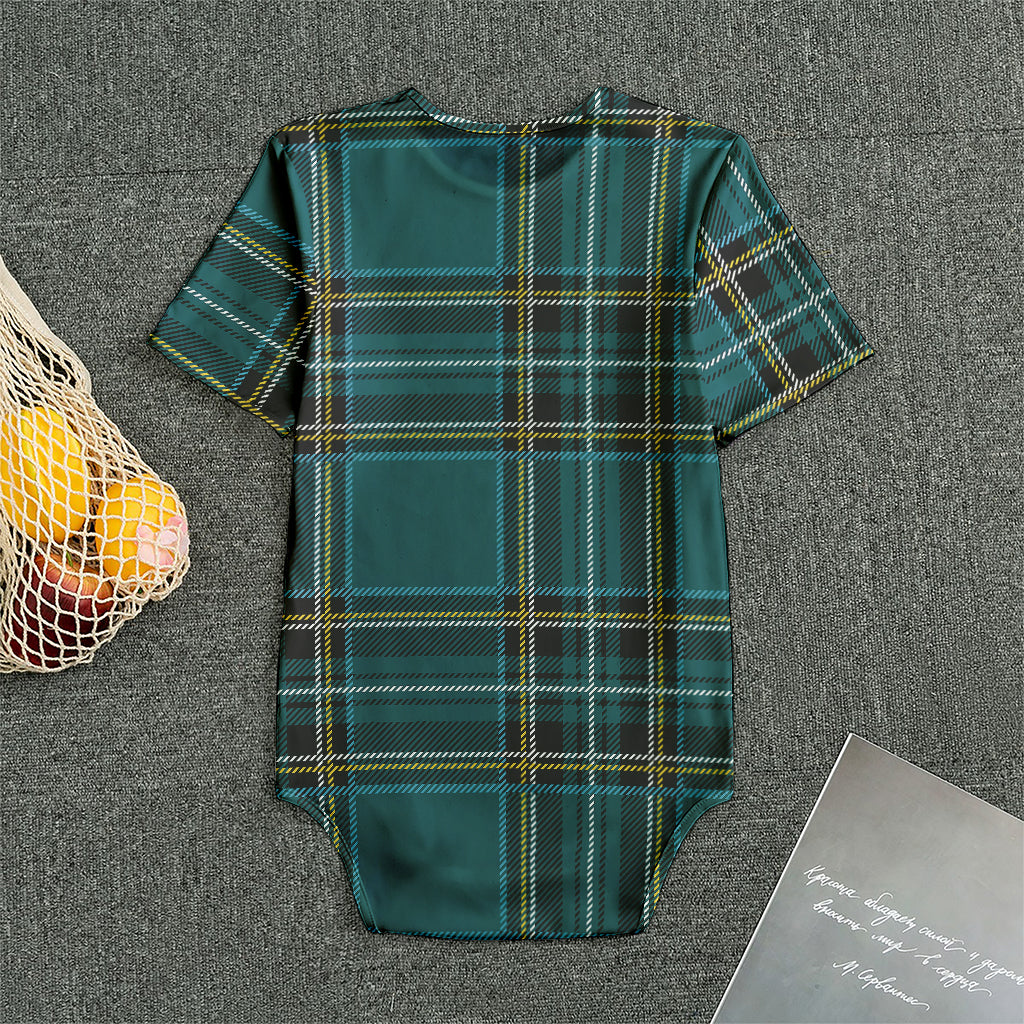 Teal Stewart Tartan Pattern Print Men's Bodysuit