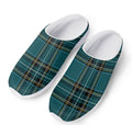 Teal Stewart Tartan Pattern Print Mesh Casual Shoes