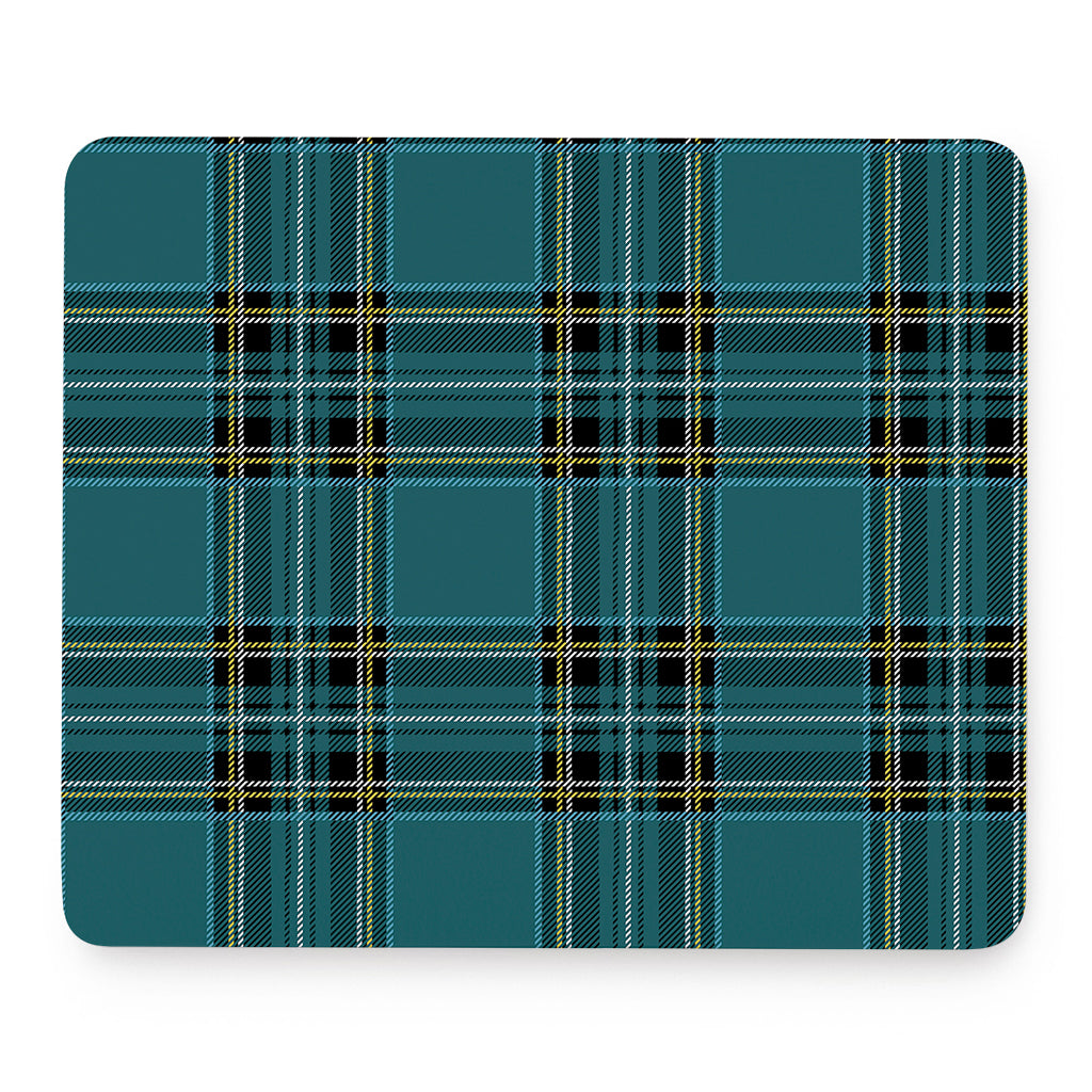 Teal Stewart Tartan Pattern Print Mouse Pad